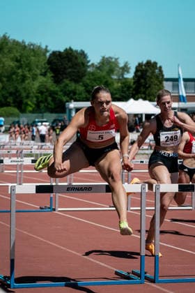 Franziska Schuster (TSV Bayer 04 Leverkusen, 5, 100m Huerden Frauen), GER, Leichtathletik, Athletics, Kurpfalz Gala, Weinheim, 23.05.2026, GER, Leichtathletik, Athletics, Kurpfalz Gala, Weinheim, 23.05.2026 Weinheim Copyright: xStefanxMayerx EP_SMR