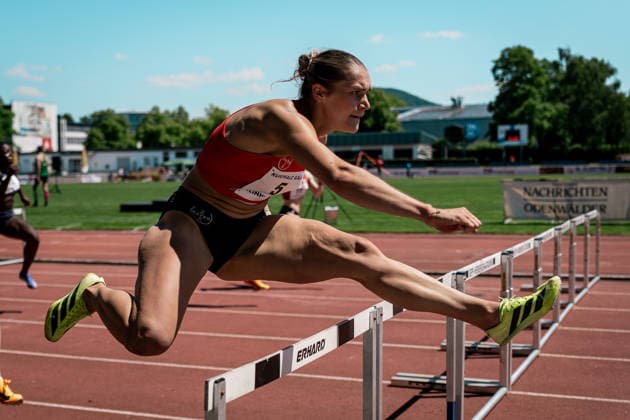 Franziska Schuster (TSV Bayer 04 Leverkusen, 5, 100m Huerden Frauen), GER, Leichtathletik, Athletics, Kurpfalz Gala, Weinheim, 23.05.2026, GER, Leichtathletik, Athletics, Kurpfalz Gala, Weinheim, 23.05.2026 Weinheim Copyright: xStefanxMayerx EP_SMR