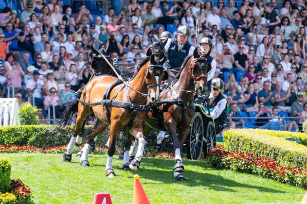 Team Richard Vogel Boyd Exellduring the TSCHIO 2026 (CHIO 2026) - MERKUR CASINO-Cup - Combined jumping and driving competition at the Allianz Park in Aachen, Germany Copyright: xMartinxPitschx xSPPx Sportspressphoto_152154