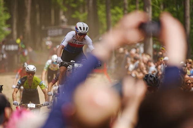 World Cup cross country mountain bike shorttrack men s race, Vysocina Arena, Nove Mesto na Morave, May 23, 2026. Ondrej Cink from the Czech Republic. (CTKxPhoto JaroslavxSvoboda) CTKPhotoP2026052303018  CTKPhotoP2026052303018