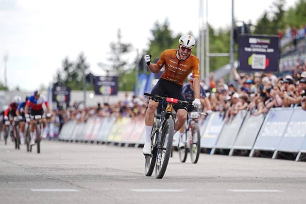 World Cup cross country mountain bike shorttrack men s race, Vysocina Arena, Nove Mesto na Morave, May 23, 2026. Mathis Azzaro from France. (CTKxPhoto JaroslavxSvoboda) CTKPhotoP2026052303020  CTKPhotoP2026052303020