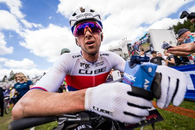 World Cup cross country mountain bike shorttrack men s race, Vysocina Arena, Nove Mesto na Morave, May 23, 2026. Ondrej Cink from the Czech Republic. (CTKxPhoto JaroslavxSvoboda) CTKPhotoP2026052303146  CTKPhotoP2026052303146