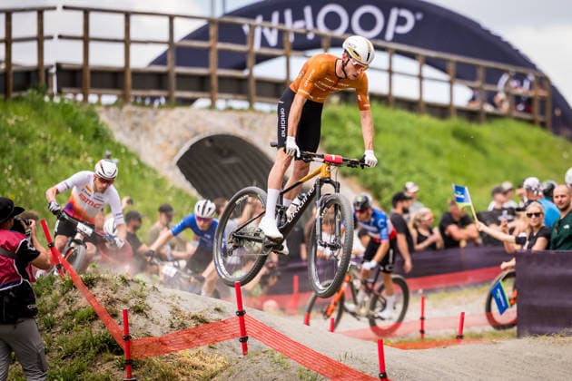 World Cup cross country mountain bike shorttrack men s race, Vysocina Arena, Nove Mesto na Morave, May 23, 2026. Mathis Azzaro from France. (CTKxPhoto JaroslavxSvoboda) CTKPhotoP2026052303153  CTKPhotoP2026052303153