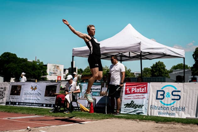 Luka Herden (LG Brillux Muenster, 3, Weitsprung Maenner), GER, Leichtathletik, Athletics, Kurpfalz Gala, Weinheim, 23.05.2026, GER, Leichtathletik, Athletics, Kurpfalz Gala, Weinheim, 23.05.2026 Weinheim Copyright: xStefanxMayerx EP_SMR
