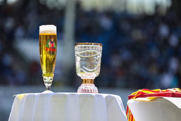 Der Pokal beim BfV-Pokalfinale VfR Mannheim - SV Waldhof Mannheim 07 am 23.05.26 in Carl Benz Stadion, Mannheim xamx Foto: Alfio Marino