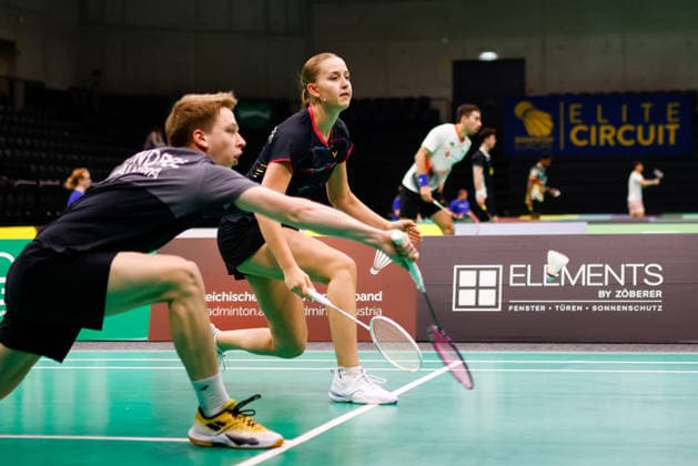 BADMINTON - Austrian Open GRAZ,AUSTRIA,23.MAY.26 - BADMINTON - Austrian Open. Image shows Gustav Andree (AUT) and Hanna Gillesberger (AUT).  GEPAxpictures xJamesxDoak