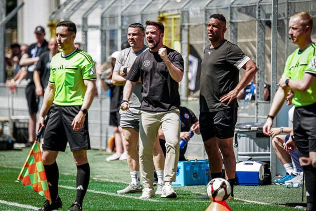 Deutschland: Fussball: bfv-Rothaus-Pokal 2025 2026 , Finale - VfR Mannheim vs SV Waldhof Mannheim - Carl-Benz-Stadion (Mannheim) : Marcel Abele (Trainer, VfR Mannheim) Mimik, Gesichtsausdruck, Gestik, Geste, Emotionen Copyright: xBennetxLongx