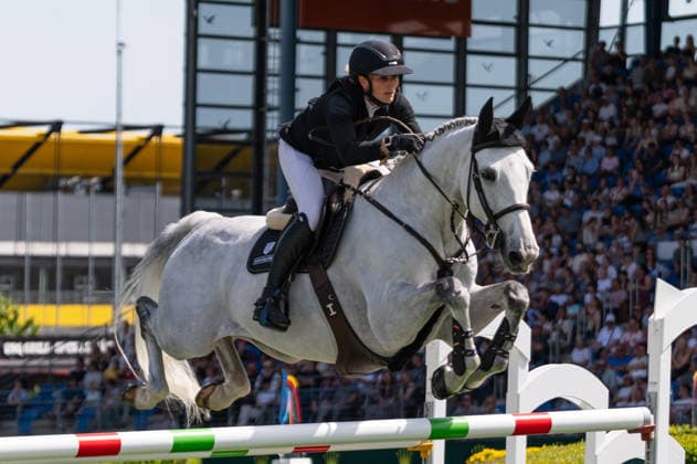 121 Katharina Rhomberg on Colestus Cambridge (AUT) during the TSCHIO 2026 (CHIO 2026) - 2nd Qualifier Rolex Grand Prix - CSI5* - Jumping competition with jump-off at the Allianz Park in Aachen, Germany Copyright: xMartinxPitschx xSPPx Sportspressphoto_152452