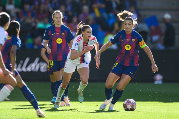 260523 Jule Brand of Lyon and Alexia Putellas of Barcelona during the UEFA Women s Champions League final football match between Barcelona and Lyon on May 23, 2026 in Oslo. Photo: Jon Olav Nesvold BILDBYRAN COP 217 VG0925 bbeng football fotball fotboll soccer champions league finale final final 2026 mesterligaen dam fcb barcelona lyon ol lyonnes Copyright: JONxOLAVxNESVOLD BB260523JE015