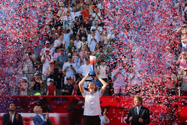Bitpanda Hamburg Open, ATP, Tennis Herren 500: Ignacio Buse aus Peru gewinnt das Endspiel im Stadion am Hamburger Rothenbaum.