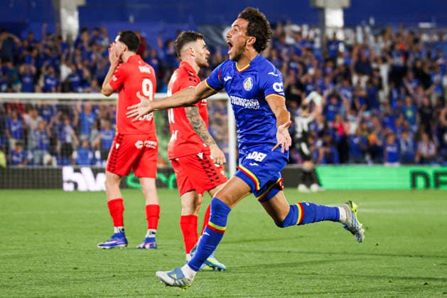 Getafe vs. Osasuna, on the 38th matchday of the 2025 26 Spanish First Division May 23, 2026, Getafe, Madrid, Spain: Luis Milla celebrates his goal during the Spanish championship LaLiga football match between Getafe and Osasuna on 23 May 2026 at Estadio El Coliseum in Getafe, Madrid, Spain. Madrid Madrid Spain Copyright: xAlejandroxMatiasx