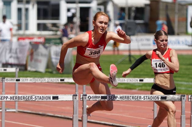 Leichtathletik, athletics, B U S Kurpfalz Gala , 23.05.2026 , Sepp Herberger Stadion Weinheim, 100m Hürden leona Grimm, TSB Schwäbisch Gmünd