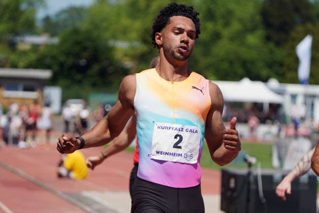 Leichtathletik, athletics, B U S Kurpfalz Gala , 23.05.2026 , Sepp Herberger Stadion Weinheim, 100m Männer Joshua Hartmann ASV Köln