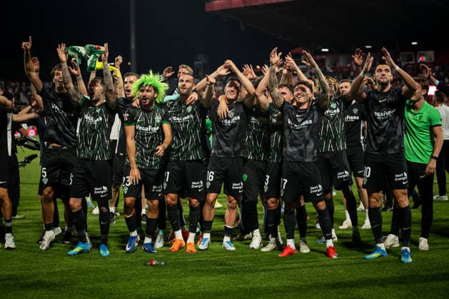 Player of Elche CF celebrates during a La Liga EA Sports match between Girona FC and Elche CF at Estadi Municipal de Montilivi in Girona, , Spain, on May 23 2026. Photo by Felipe Mondino Copyright: x@FELIPExMONDINOx