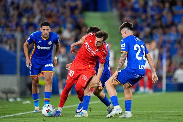May 23, 2026, Getafe, Madrid, Spain: Aimar Oroz of CA Osasuna in action during the Spanish League, LaLiga EA Sports, football match played between Getafe CF and CA Osasuna at Coliseum de Getafe stadium on May 23, 2026, in Getafe, Spain. Getafe CF V CA Osasuna - LaLiga EA Sports  - ZUMAa181 20260523_zaa_a181_295 Copyright: xDennisxAgyemanx
