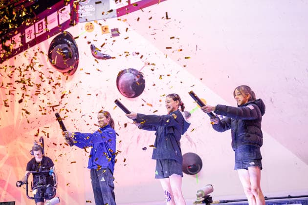 23.05.2026: Klettern - Bouldern: World Climbing Series Bern 2026 - Finale Damen Erin Mcneice (GBR), Oceania Mackenzie (AUS), Annie Sanders (USA) Bern Bern Expo Schweiz