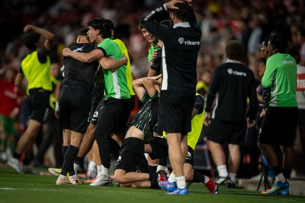 Girona FC and Elche CF in Girona, Spain - 23 May 2026 Player of Elche CF celebrates during a La Liga EA Sports match between Girona FC and Elche CF at Estadi Municipal de Montilivi. Final Score: Girona FC 1 - Elche CF 1. Spain Copyright: xFelipexMondinox xSOPAxImagesx SP0799-2449