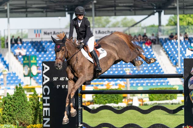 287 Sophie Hinners on Iron Dames Kaleni Jo (GER) during the TSCHIO 2026 (CHIO 2026) - Prize of Aachen-Laurensberger Rennverein e.V. CSI5* at the Allianz Park in Aachen, Germany Copyright: xMartinxPitschx xSPPx Sportspressphoto_153533