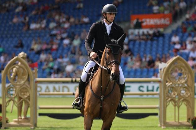 Richard Vogel (GER) mit Pferd United Call JPS, Sohn von Spitzenpferd United Touch, S9 - Preis des Handwerks, Youngster-Tour Finale, CSIYH1* - Springprüfung mit Stechen für junge Pferde , Weltfest des Pferdesports, World Equestrian Festival, TSCHIO Aachen 2026, TSCHIO statt CHIO 2026, Aachener Soers, 22. bis 24. Mai 2026, Reitsport, 24.05.2026, Aachen Aachener Soers Deutschland