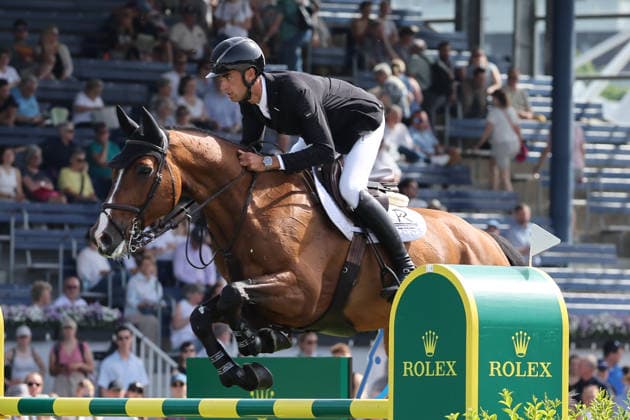 3. Platz, Rene Dittmer (GER) mit Pferd Cajero 8, Preis des Handwerks, Youngster-Tour Finale CSIYH1* - Springprüfung mit Stechen für junge Pferde, Weltfest des Pferdesports, World Equestrian Festival, TSCHIO Aachen 2026, TSCHIO statt CHIO 2026, Aachener Soers, 22. bis 24. Mai 2026, Reitsport, 24.05.2026, Aachen Aachener Soers Deutschland