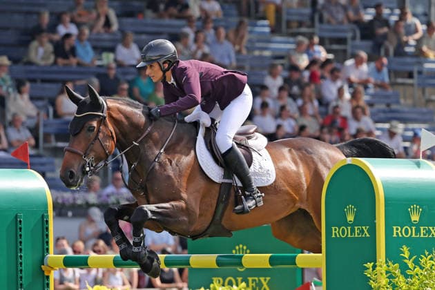 Siegerin, 1. Platz, Janika Sprunger (SUI) mit Pferd Victory Music Z, Preis des Handwerks, Youngster-Tour Finale CSIYH1* - Springprüfung mit Stechen für junge Pferde, Weltfest des Pferdesports, World Equestrian Festival, TSCHIO Aachen 2026, TSCHIO statt CHIO 2026, Aachener Soers, 22. bis 24. Mai 2026, Reitsport, 24.05.2026, Aachen Aachener Soers Deutschland