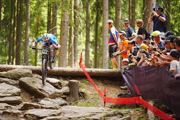 World Cup cross country mountain bike shorttrack Junior women s race, Vysocina Arena, Nove Mesto na Morave, May 24, 2026. Lucie Grohova from Czech Republic. (CTKxPhoto JaroslavxSvoboda) CTKPhotoP2026052402624  CTKPhotoP2026052402624