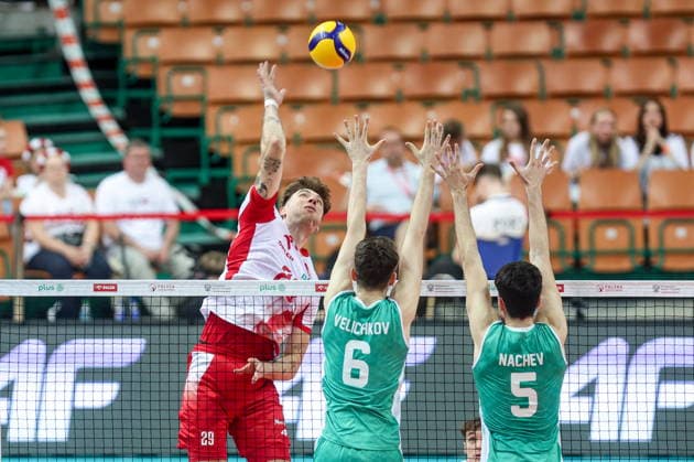 Katowice 24.05.2026 Friendly volleyball match between Poland and Bulgaria on May 24, 2026, in Katowice, Poland --- Mecz towarzyski w siatkowce pomiedzy Polska - Bulgaria Nz. Dawid Dulski Fot. Michal Chwieduk Arena Akcji NEWSPIX.PL --- newspix.pl 