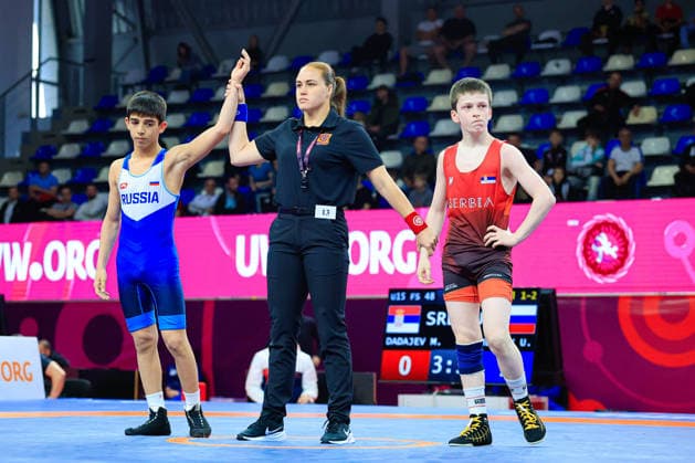 Ringen, U15 EM in Samokov U15 Wrestling European Championships 48kg FS - Umar Ikhlazov (RUS) df. Muslim Dadajev (SRB)