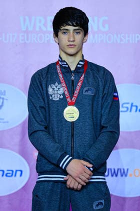 Ringen, U15 EM in Samokov U15 Wrestling European Championships Podium 52kg FS - Gold: Badruddin Magomedov (RUS)