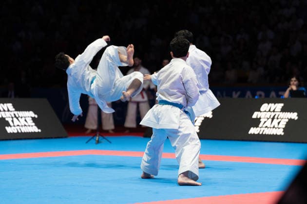 23.05.2026, xhfmx, Karate EKF Senior Championships 2026, Finale Männer Team Kata Türkei vs. Italien (DFL DFB REGULATIONS PROHIBIT ANY USE OF PHOTOGRAPHS as IMAGE SEQUENCES and or QUASI-VIDEO) Frankfurt