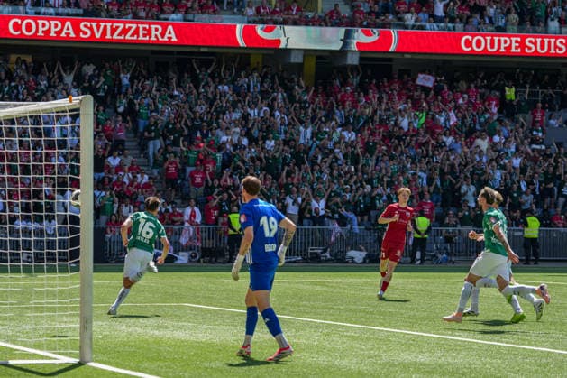 Fussball, Schweizer Cup, Finale: FC St. Gallen 1879 vs. FC Stade-Lausanne-Ouchy, Sonntag, 24.05.2026 (Stadion Wankdorf, Bern); Lukas Görtler (16, FC St. Gallen) trifft zum 2:0 durch einen Penalty Copyright: xValentinxDomgjonix