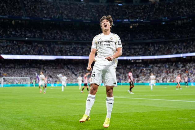 May 23, 2026, Madrid, Madrid, Spain: Gonzalo Garcia of Real Madrid CF celebrates a goal during the Spanish League, LaLiga EA Sports, football match played between Real Madrid and Athletic Club at Bernabeu stadium on May 23, 2026, in Madrid, Spain. Madrid Spain - ZUMAa181 20260523_zaa_a181_095 Copyright: xOscarxJ.xBarrosox