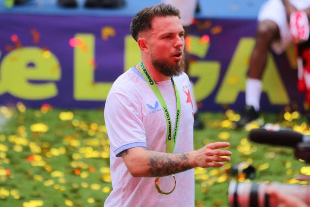 24.05.2026 Fußball Herren 2025 2026 Chance Liga Meisterrunde 5. Spieltag SK Slavia Prag - FC Viktoria Pilsen Fortuna Arena Prag Vasil Kusej (Prag, 9, lila). Prag Prag Deutschland