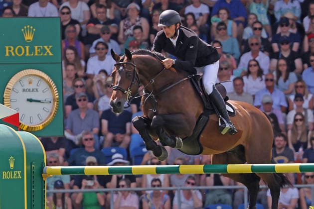 Sieger, 1. Platz, Richard Vogel (GER) mit Pferd United Touch S , Rolex Grand Slam of Show Jumping, Springprüfung mit zwei Umläufen und Stechen , Weltfest des Pferdesports, World Equestrian Festival, TSCHIO Aachen 2026, TSCHIO statt CHIO 2026, Aachener Soers, 22. bis 24. Mai 2026, Reitsport, 24.05.2026, Aachen Aachener Soers Deutschland