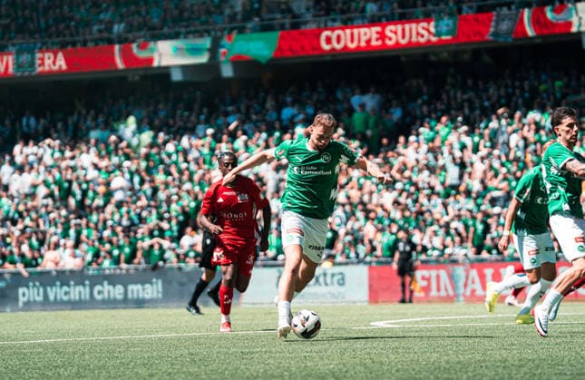 BERN, SWITZERLAND - MAI 24 : Carlo Boukhalafa of FC St.Gallen in action during the final Switzerland Cup match between FC Stade Lausanne-Ouchy v FC St-Gallen at Stadion Wankdorf Bern on Mai 24th, 2026 in Bern, Switzerland (Photo by Lara Tissières Press Photo) Copyright: xLaraxTissièresx xSPPx Sportspressphoto_153954