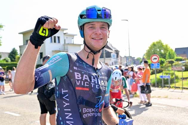Grand Prix Criquielion 2026 Cycling Race LESSINES, BELGIUM - MAY 24 : Borgo Alessandro (ITA) of Bahrain Victorius celebrating his victory during the 58th edition of Grand Prix Criquielion an UCI Class 1.1 one day cycling road race for Men Elite of km with start in Ath and finish in Lessines on May 24, 2026 in Lessines, Belgium, 24 05 2026 Lessines Belgium  Copyright: xSesx