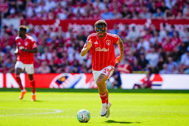 Premier League: Nottingham Forest v Bournemouth Morgan Gibbs-White of Nottingham Forest makes a run with the ball during the Premier League match Nottingham Forest vs Bournemouth at City Ground, Nottingham, United Kingdom on 24 May 2026 (Photo by Maynard Manyowa News Images) Nottingham City Ground Nottinghamshire United Kingdom Copyright: xMaynardxManyowa NewsxImagesx