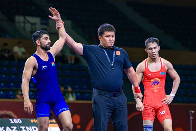 U23 Wrestling Asian Championships 55kg GR - Neeraj Patel (IND) df. Rauan Bekimov (KAZ)