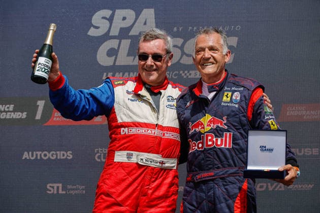LE MANS CLASSIC SERIES 2026 - SPA-CLASSIC NEWTON Mike (gbr), MG EX264 2005, LMP2B, Endurance Racing Legends 1, portrait, MACARI Joe (gbr), Maserati MC12 GT1 2005, GT1B, Endurance Racing Legends 1, portrait Podium Classic Endurance Racing 2, portrait during the 2026 Spa-Classic, 2nd round of the Le Mans Classic Series 2026, from May 22 to 24 in Circuit de Spa-Francorchamps, in Stavelot, Belgium - StavelotBelgium  Copyright: xPauloxMariax