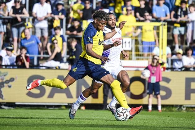 Union s Kevin Rodriguez and Anderlecht s Killian Sardella pictured in action during a soccer match between Royale Union Saint-Gilloise and RSC Anderlecht, Sunday 24 May 2026 in Brussels, on the last day of the Champion s Play-offs of the 2025-2026 Jupiler Pro League first division of the Belgian championship. TOM GOYVAERTS TomxGoyvaerts  x174935987x
