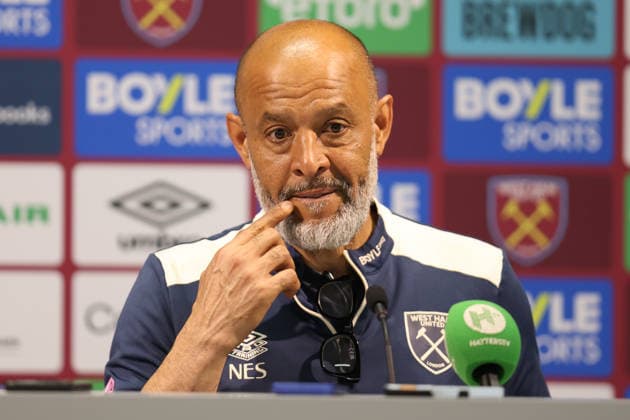 LONDON, ENGLAND, MAY 24: West Ham United manager Nuno Espiritu Santo during the post match press conference, PK, Pressekonferenz during the Premier League match between West Ham United and Leeds United at London Stadium on May 24th, 2026 in London, England (Photo by Alexander Canillas Sports Press Photo) Copyright: xAlexanderxCanillas SPPx Sportspressphoto_154208