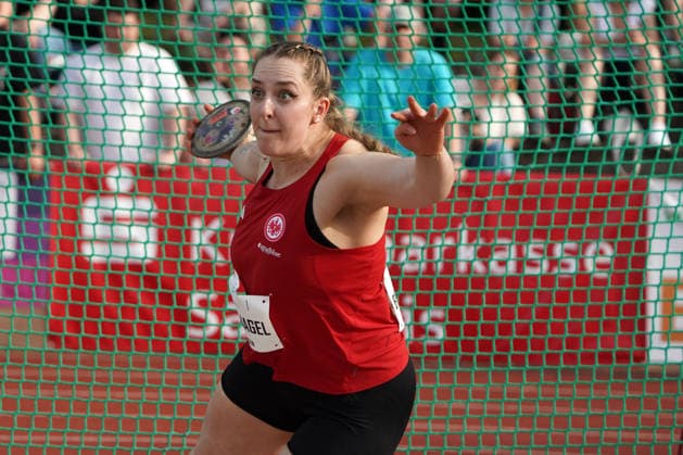 Rehlingen, Leichtathletik, athletics, Track and Field, 61 Internationales Pfingstsportfest, 24.05.2026, Bungerstadion Rehlingen-Siersburg, Diskuswurf Laie Braunagel Deutschland