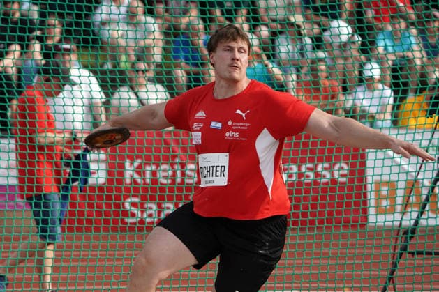 Rehlingen, Leichtathletik, athletics, Track and Field, 61 Internationales Pfingstsportfest, 24.05.2026, Bungerstadion Rehlingen-Siersburg, Diskuswurf Männer, Steven Richter, LV 90 Erzgebirge Deutschland
