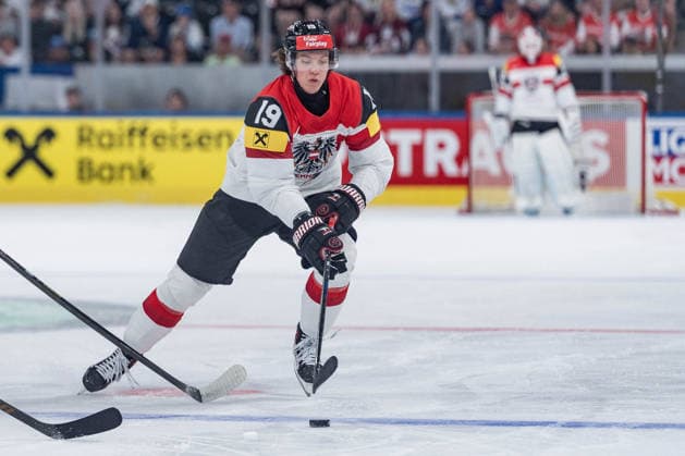 24 05 2026, Zurich, Swiss Life Arena, Ice hockey, Eishockey World Championships: Finland - Austria, 19 Vinzenz Rohrer (Austria) Zurich Swiss Life Arena Zurich Switzerland Copyright: xJustPictures.ch StefanxEmchx jp-de-StEm-DSC0007820260524