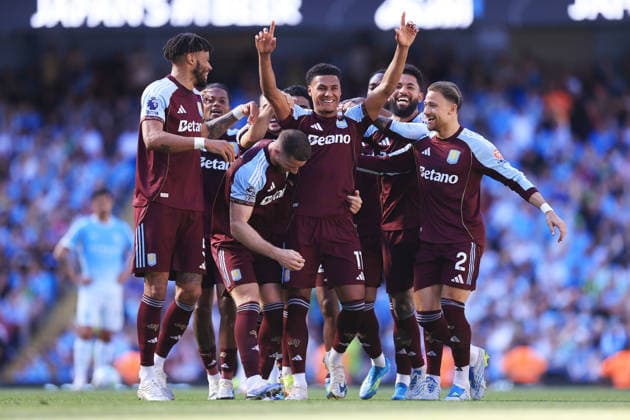 Football - Premier League - Manchester City v Aston Villa 24th May 2026 - Premier League - Manchester City v Aston Villa - Ollie Watkins of Aston Villa celebrates after scoring their 2nd goal - Photo: Simon Stacpoole Offside. Manchester UK Copyright: xSimonxStacpoolexOffside