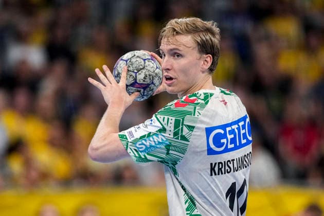 Gisli Thorgeir Kristjansson (SCM, 10), am Ball, Einzelbild, Einzelfoto, Aktion, Action, 24.05.2026, Mannheim (Deutschland), Handball, Bundesliga, Rhein-Neckar Löwen - SC Magdeburg