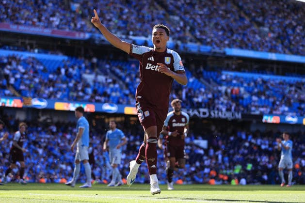 Football - Premier League - Manchester City v Aston Villa 24th May 2026 - Premier League - Manchester City v Aston Villa - Ollie Watkins of Aston Villa celebrates after scoring their 2nd goal - Photo: Simon Stacpoole Offside. Manchester UK Copyright: xSimonxStacpoolexOffside