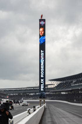 May 24, 2026, Indianapolis, Indiana, USA: FELIX ROSENQVIST (60) Meyer Shank Racing name lights up the billboard at IMS after winning the 110th running of the Indianapolis 500 on May 24th, 2026 at the Indianapolis Motor Speedway in Indianapolis, Indiana. Indianapolis USA - ZUMAs355 20260524_zsp_s355_060 Copyright: xJustinxSickingx