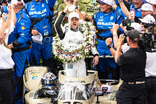 May 24, 2026, Indianapolis, Indiana, USA: FELIX ROSENQVIST (60) Meyer Shank Racing takes a milk bath after winning the 110th running of the Indianapolis 500 on May 24th, 2026 at the Indianapolis Motor Speedway in Indianapolis, Indiana. Indianapolis USA - ZUMAs355 20260524_zsp_s355_032 Copyright: xJustinxSickingx