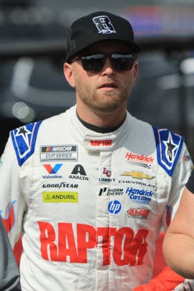 CHARLOTTE, NC - MAY 24: William Byron ( 24 Hendrick Motorsports Raptor Chevrolet) walks in the garage area wearing a Hat honoring the late Kyle Busch prior to the running of the NASCAR, Motorsport, USA Cup Series Coca-Cola 600 on May 24, 2026 at Charlotte Motor Speedway in Charlotte, NC. (Photo by Jeff Robinson Icon Sportswire) AUTO: MAY 24 NASCAR Cup Series Coca-Cola 600 EDITORIAL USE ONLY Icon2605246442600